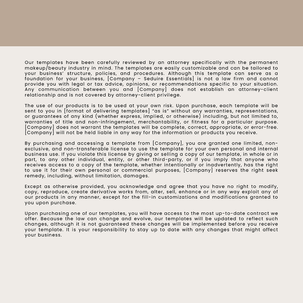 Thumbnail: Semi-Permanent Makeup Waiver & Release Form