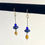 Miniature : Blue and Yellow Wide Hanging Bead Earring