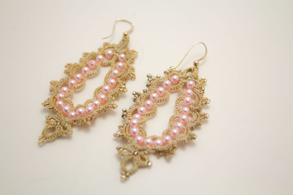 Thumbnail: Simona Earrings in Rose/Cream