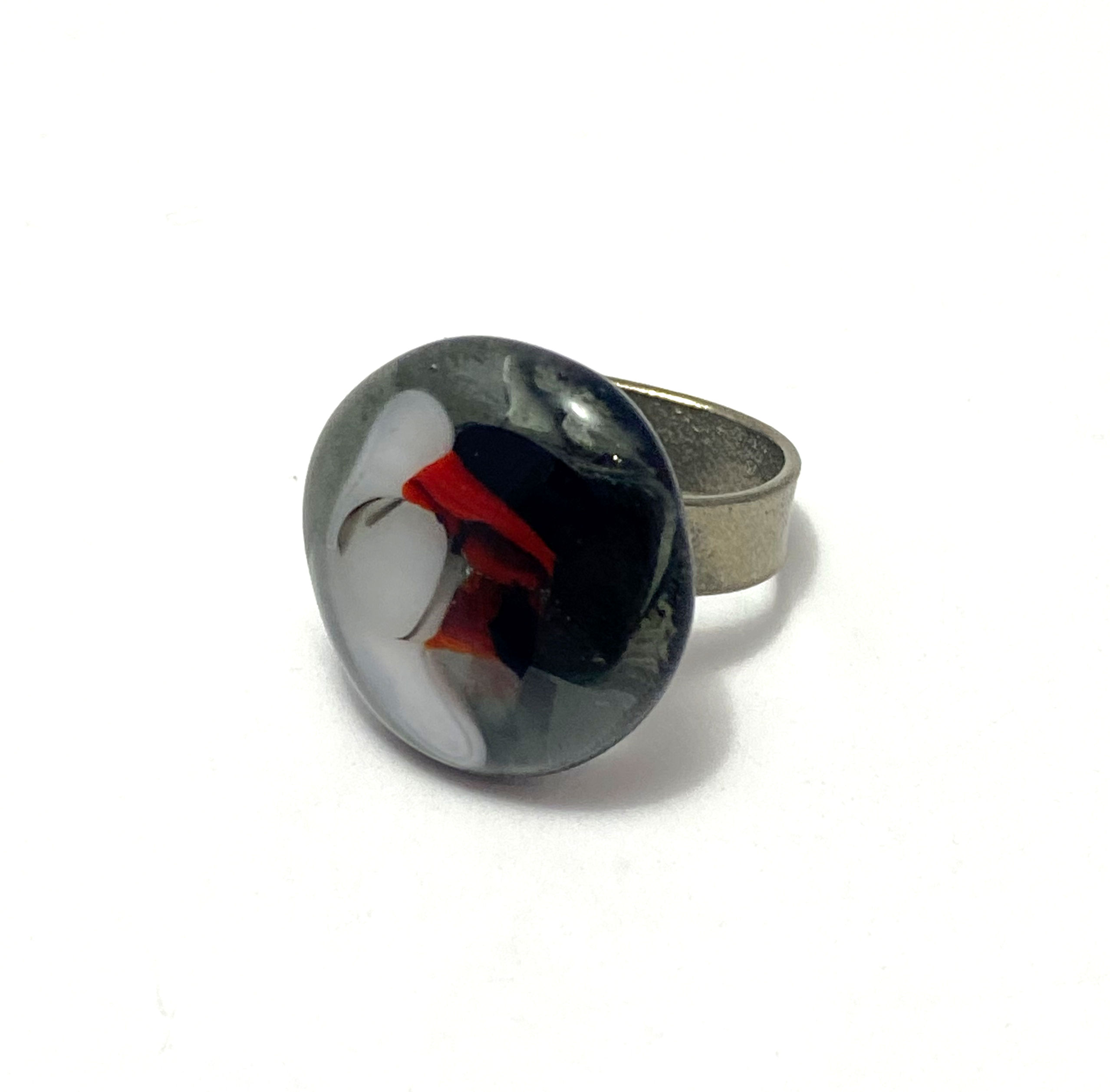 Round Grey and Red Ring