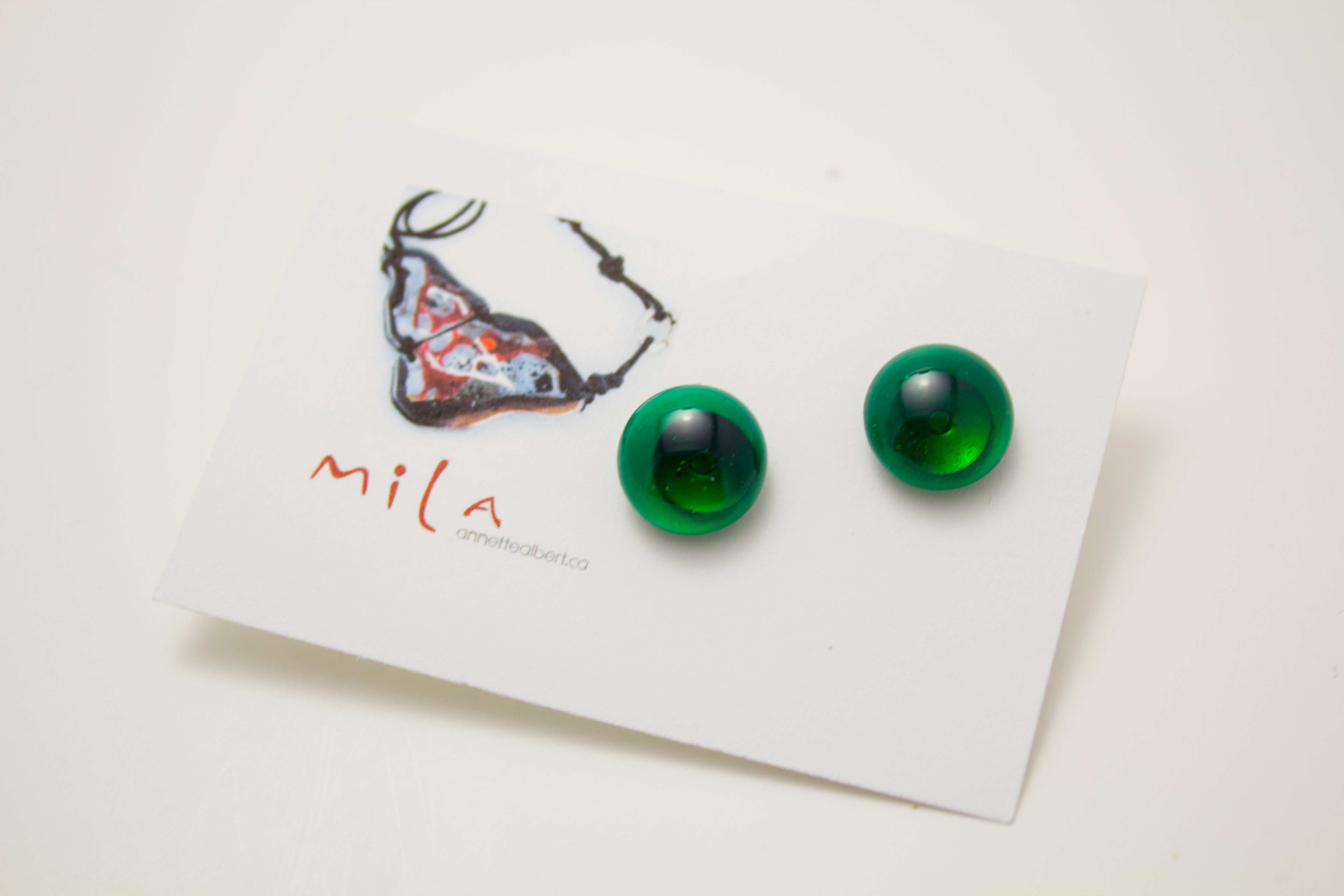 Large Circle Earrings in Emerald