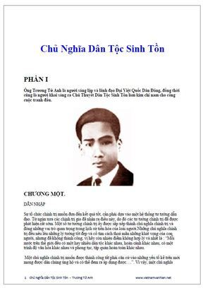 Chủ Nghĩa Dân Tộc Sinh Tồn