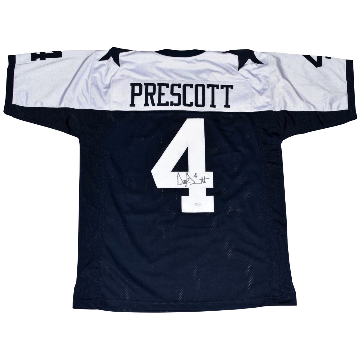 DAK PRESCOTT SIGNED AUTOGRAPHED DALLAS COWBOYS #4 THROWBACK JERSEY JSA