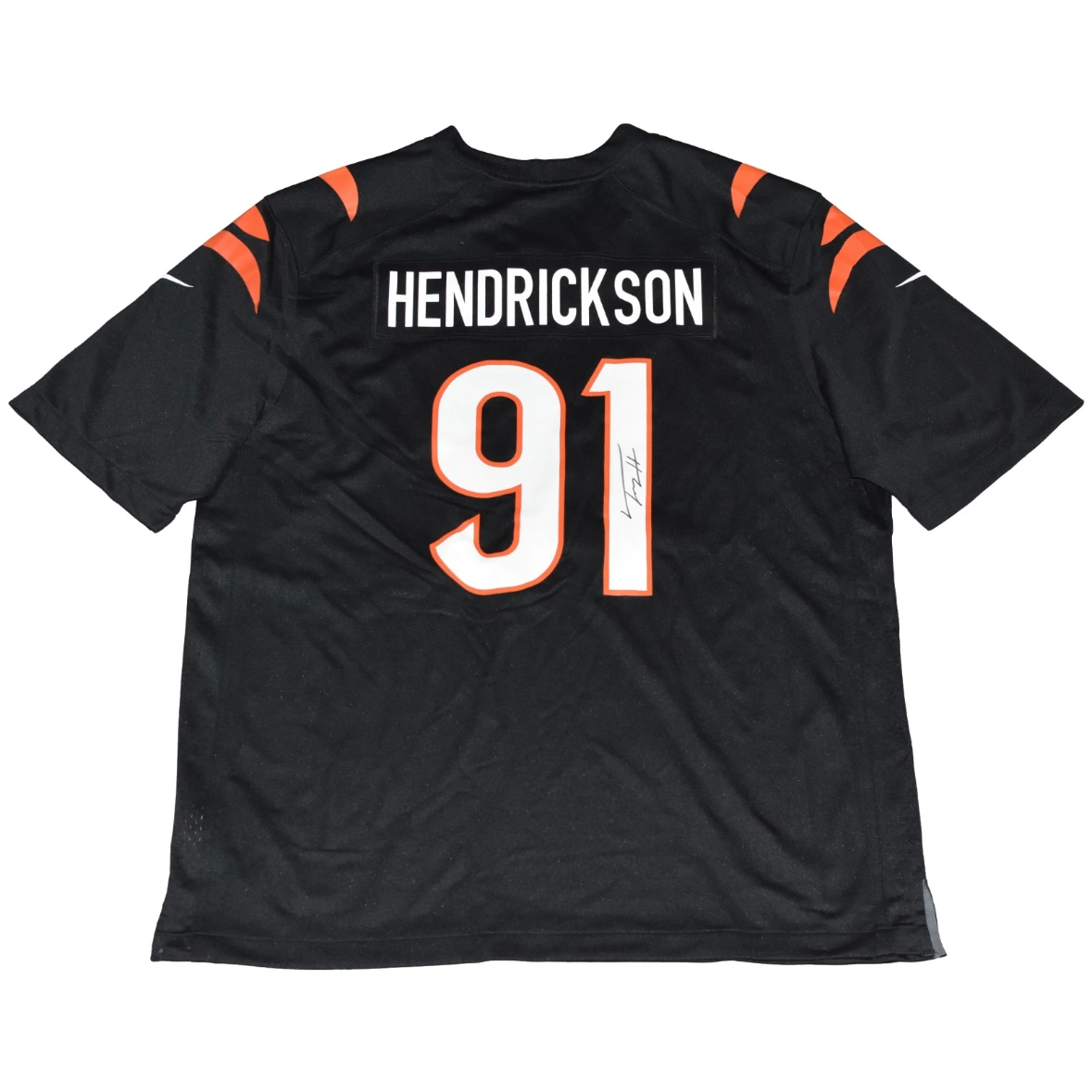 TREY HENDRICKSON SIGNED CINCINNATI BENGALS #91 BLACK NIKE JERSEY BECKETT