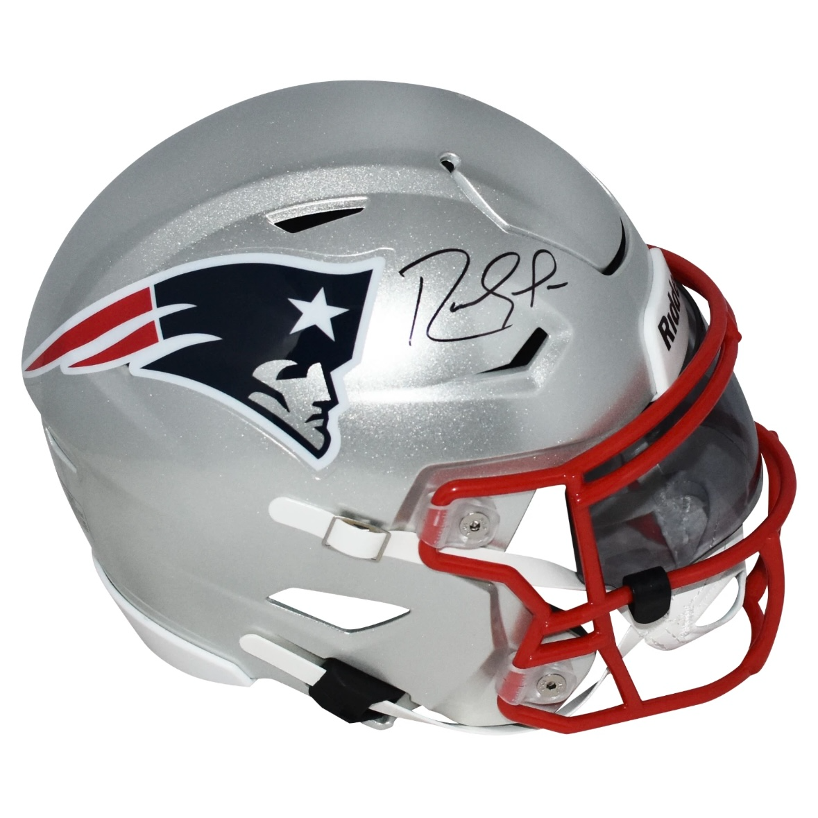 RANDY MOSS AUTOGRAPHED NEW ENGLAND PATRIOTS SPEEDFLEX MIDI HELMET BECKETT