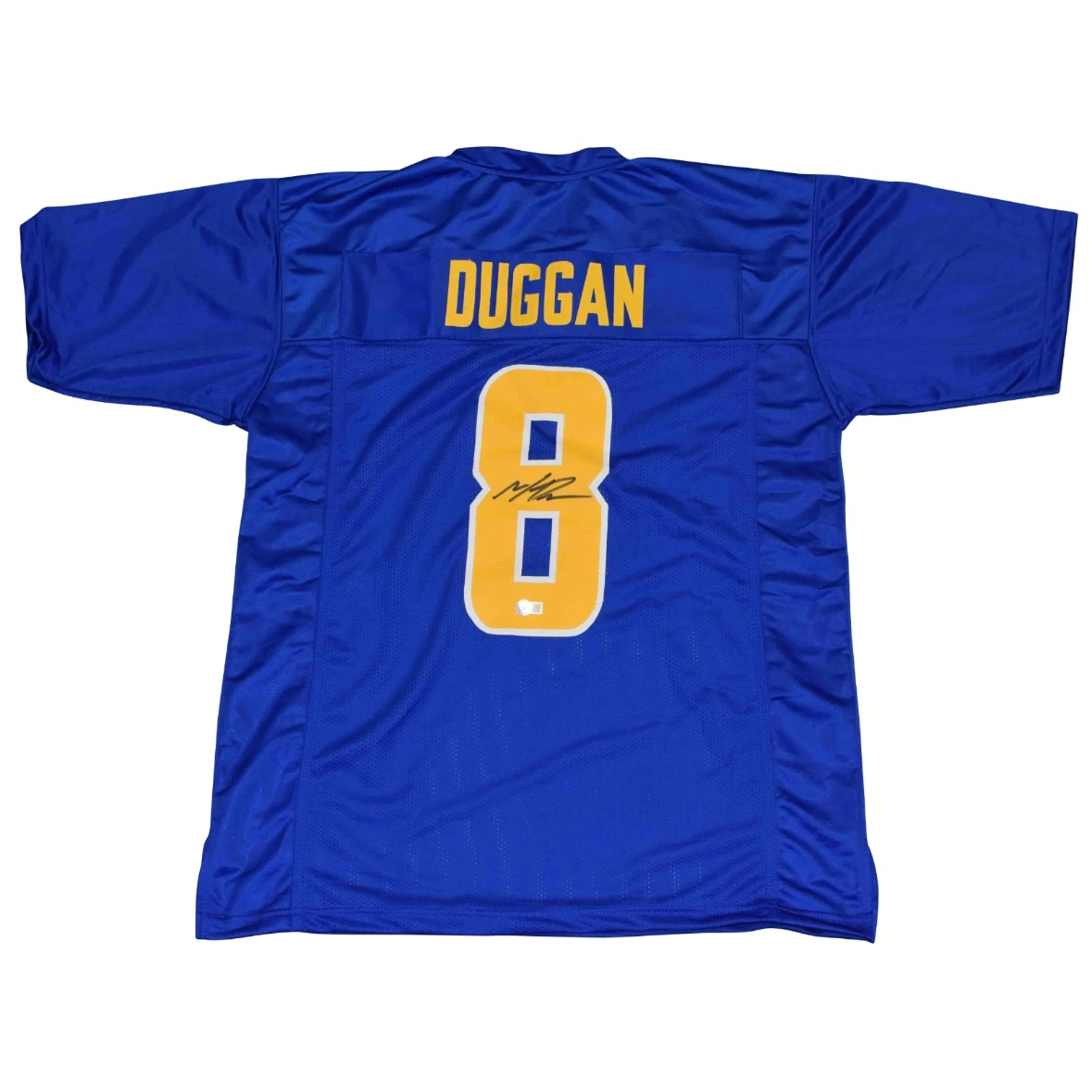 MAX DUGGAN AUTOGRAPHED SIGNED LOS ANGELES CHARGERS #8 BLUE JERSEY BECKETT