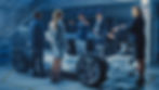 Shot of International Team of Automobile Design Engineers Introducing Futuristic Autonomou