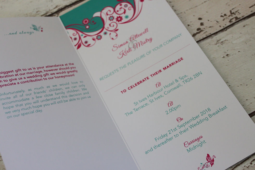 Inside design of wedding card