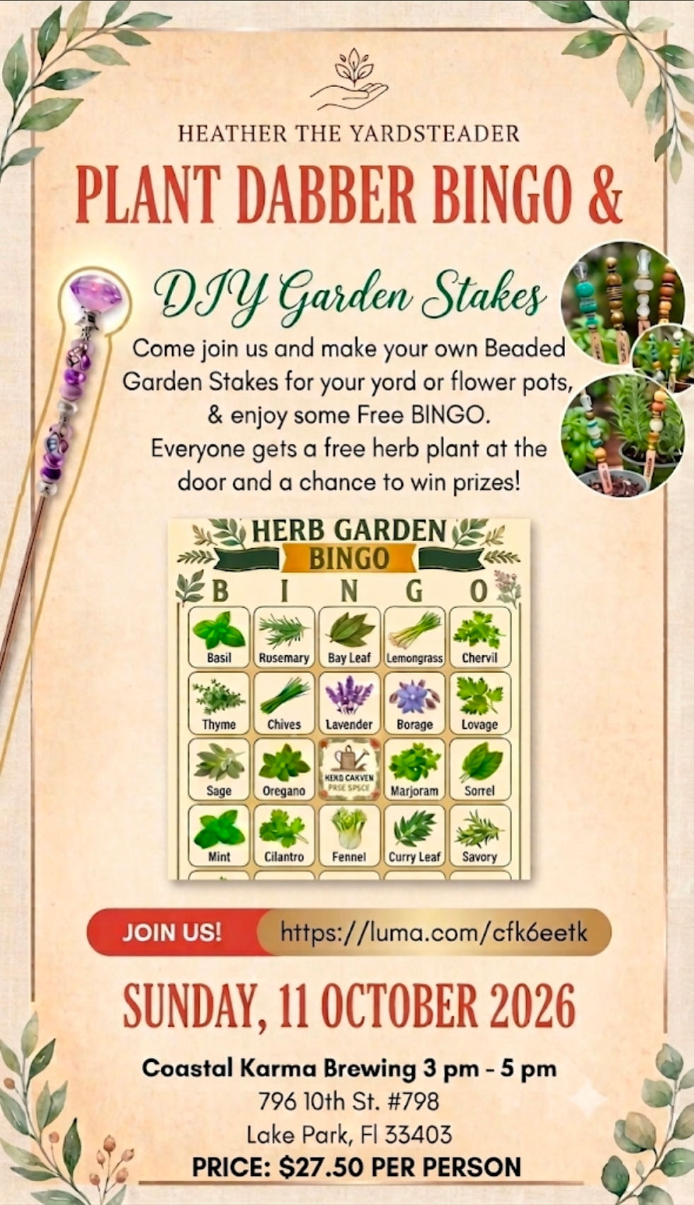 Plant Dabber Bingo and DIY Garden Stakes
