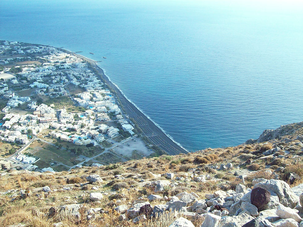 Kamari visto de Thira Antiga, Santorini