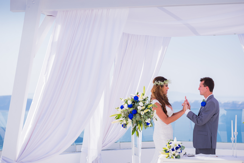 Casamento íntimo em Santorini