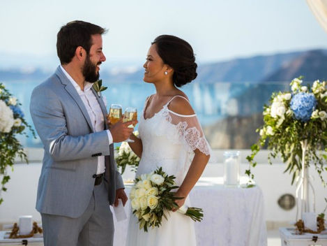 Casamento em Santorini: Dia da Noiva e Dia do Noivo