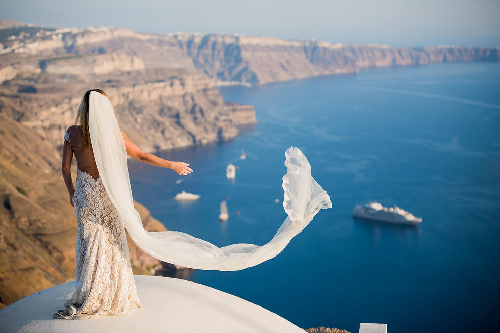 fotos casamento em Santorini