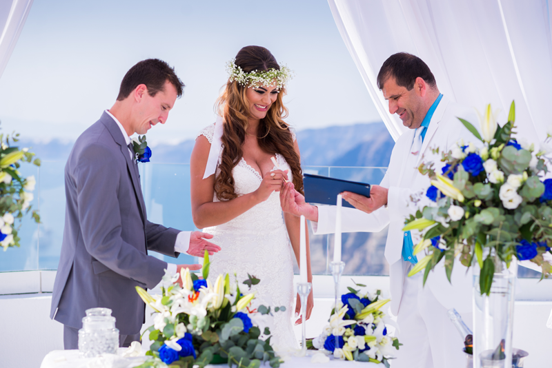 Casamento íntimo em Santorini