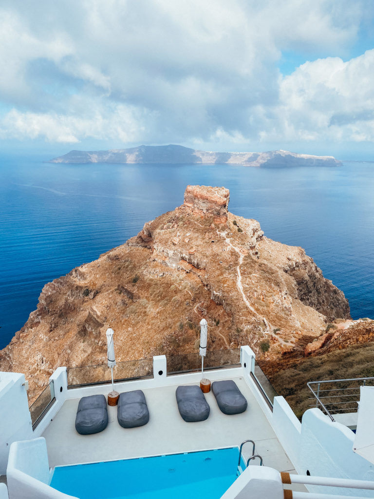 Hotéis na caldera de Santorini