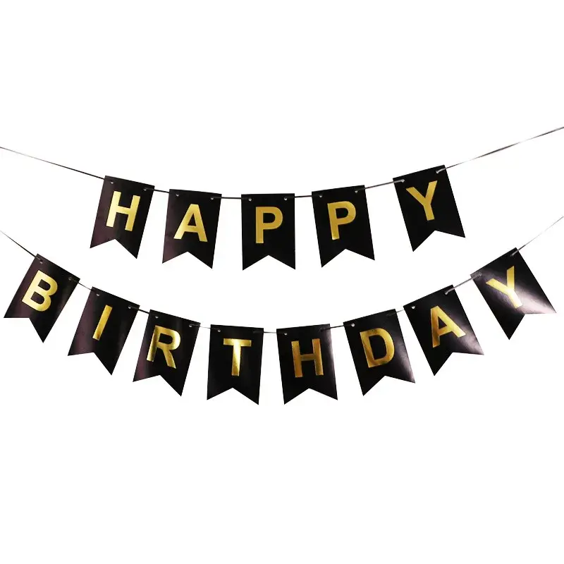 Thumbnail: NEW Happy Birthday Banner Flag Party Decoration Colorful Party Supplies