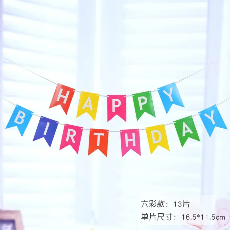 Thumbnail: NEW Happy Birthday Banner Flag Party Decoration Colorful Party Supplies
