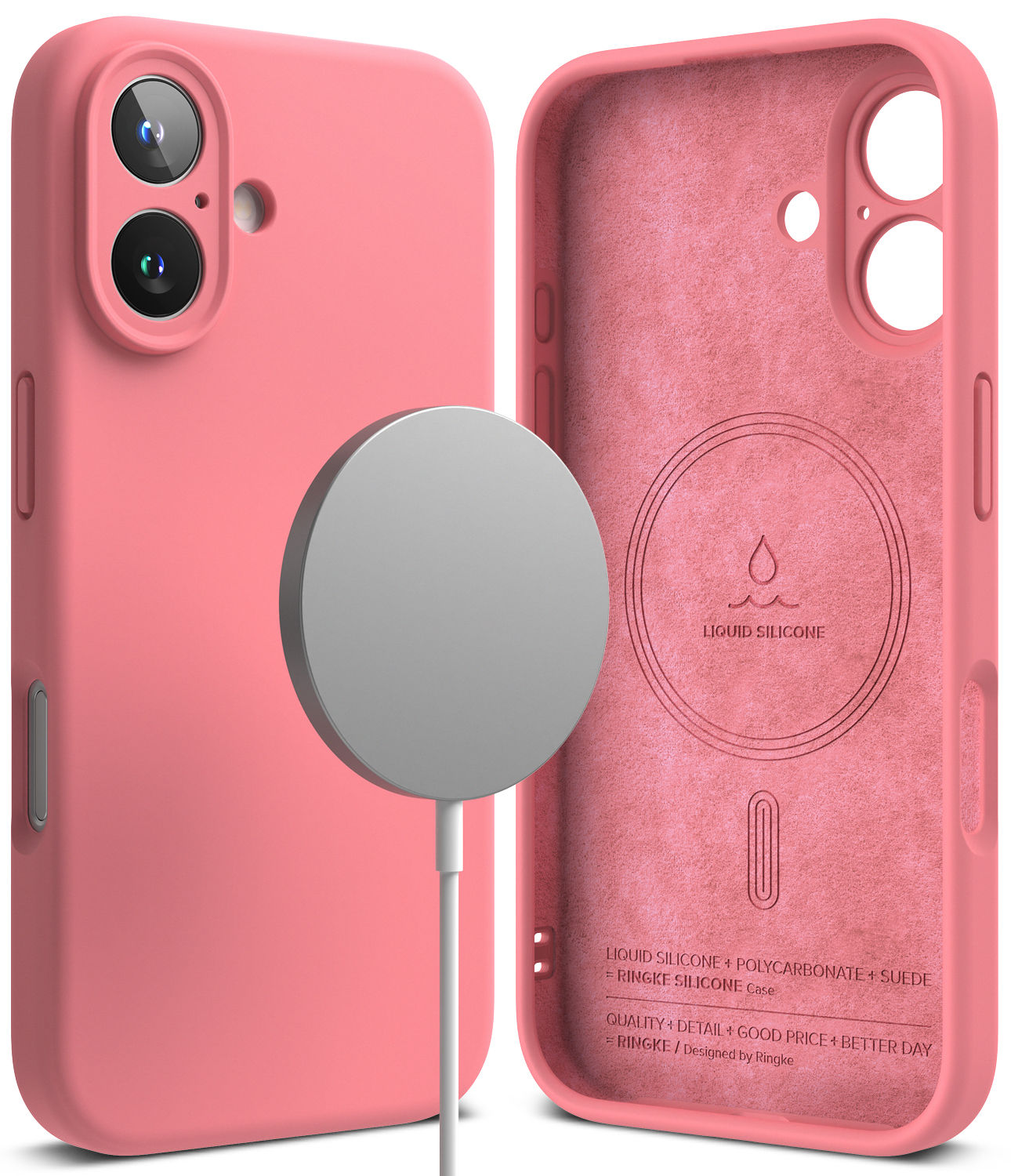iPhone 16 Series - Ringke Silicone Magnetic (Pink)