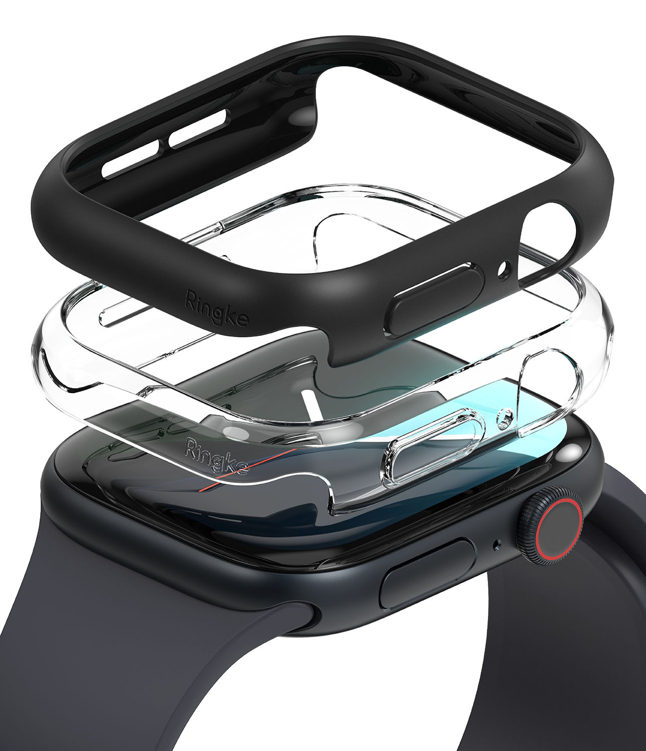 Apple Watch 11/10 Case - Ringke Slim (2pack - Black & Clear)