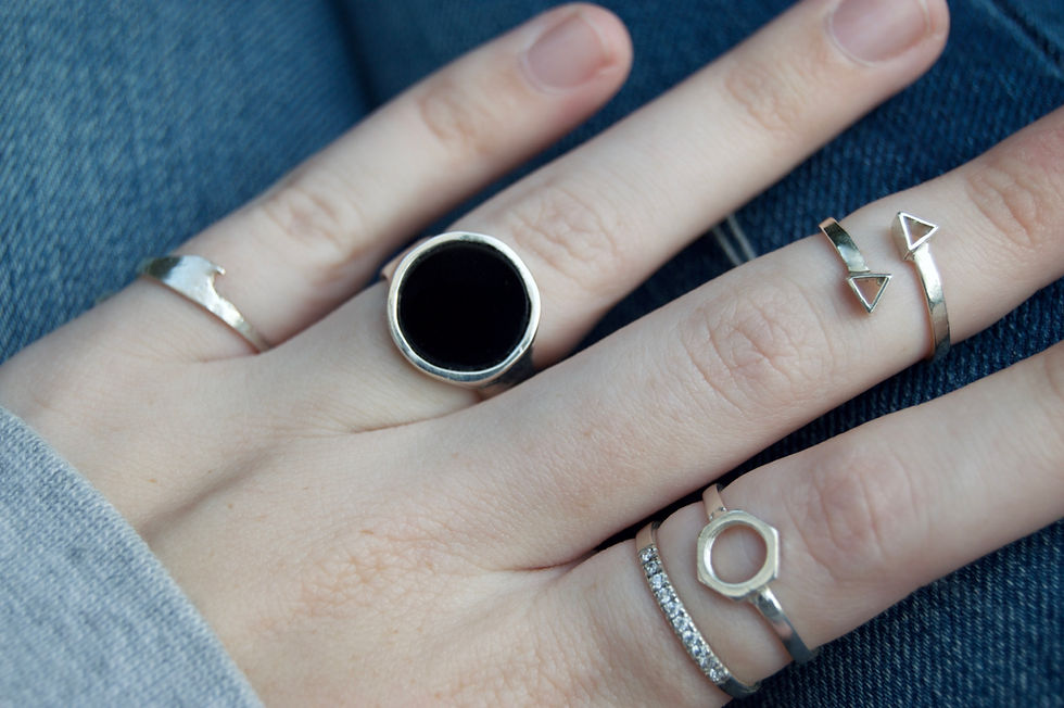 Thumbnail: Onyx signed ring