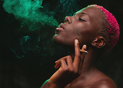 Adult New York resident enjoying legal cannabis use in the Hamptons area.