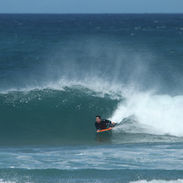 Bodyboarder getting barrelled in Morocco 