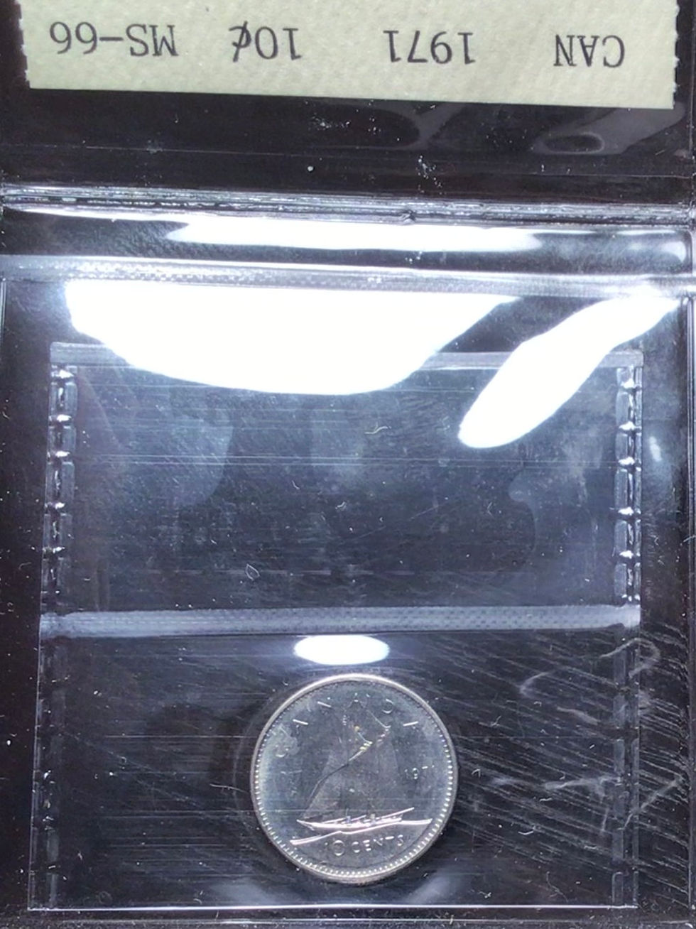 Miniature : 1971 10 CENT ICCS MS66 - FINEST