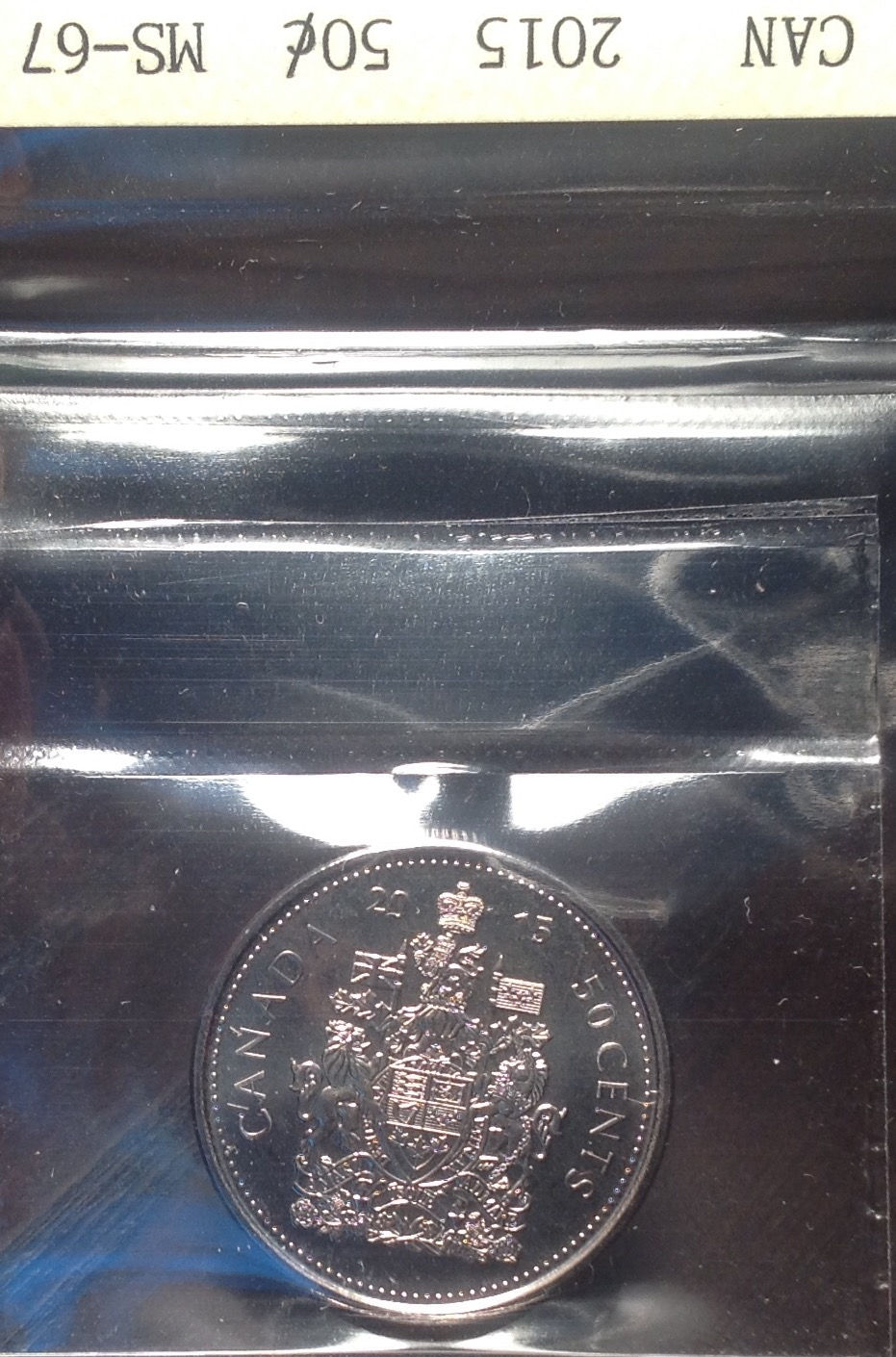 Miniature : 2015 50 CENTS ICCS MS67-TIED FINEST AND TOP GRADED