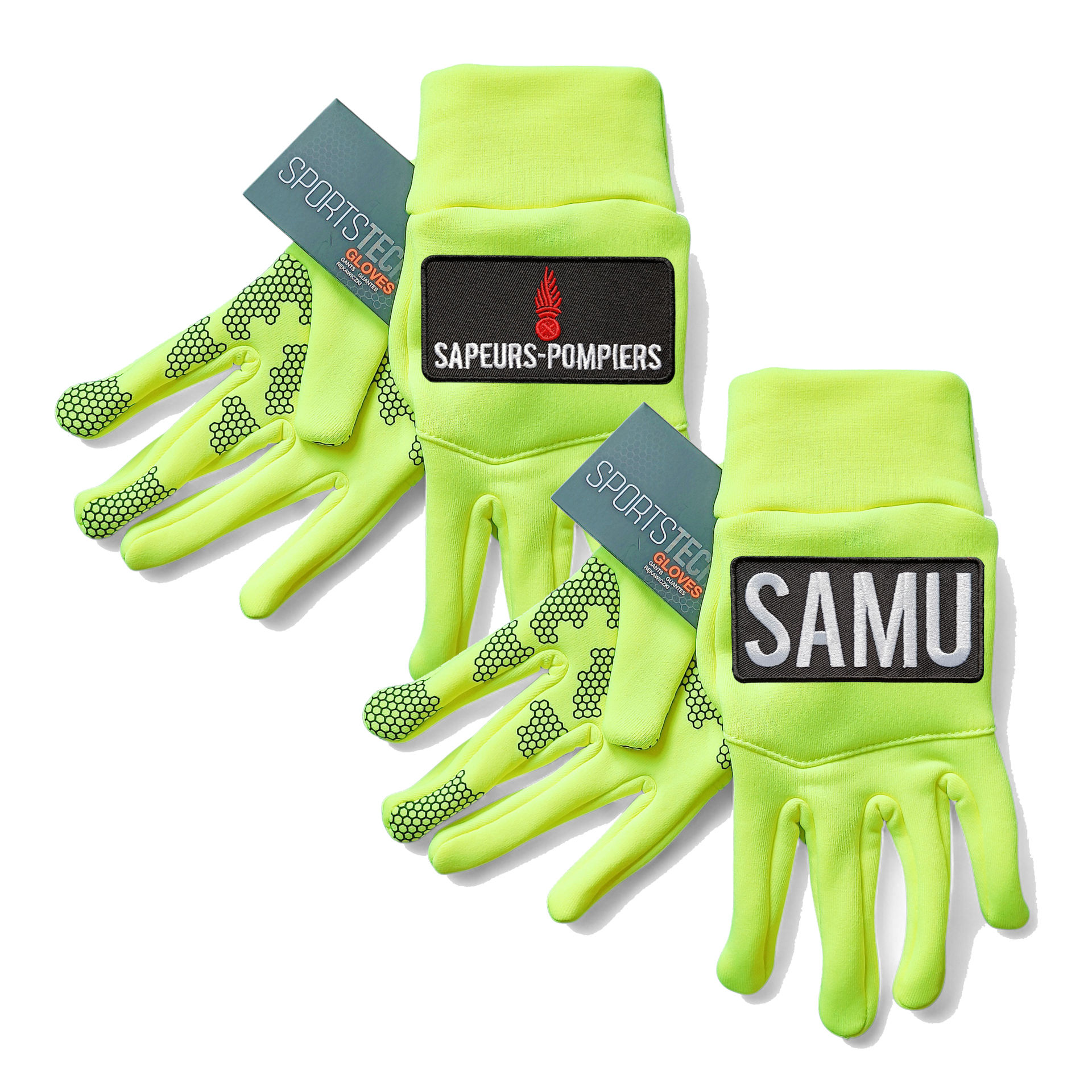 Gants Softshell Jaunes Fluo Marquage Brodé