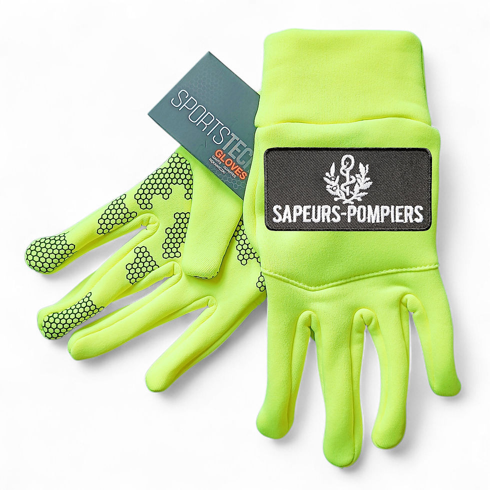 Miniature : Gants Softshell Jaunes Fluo Marquage Brodé