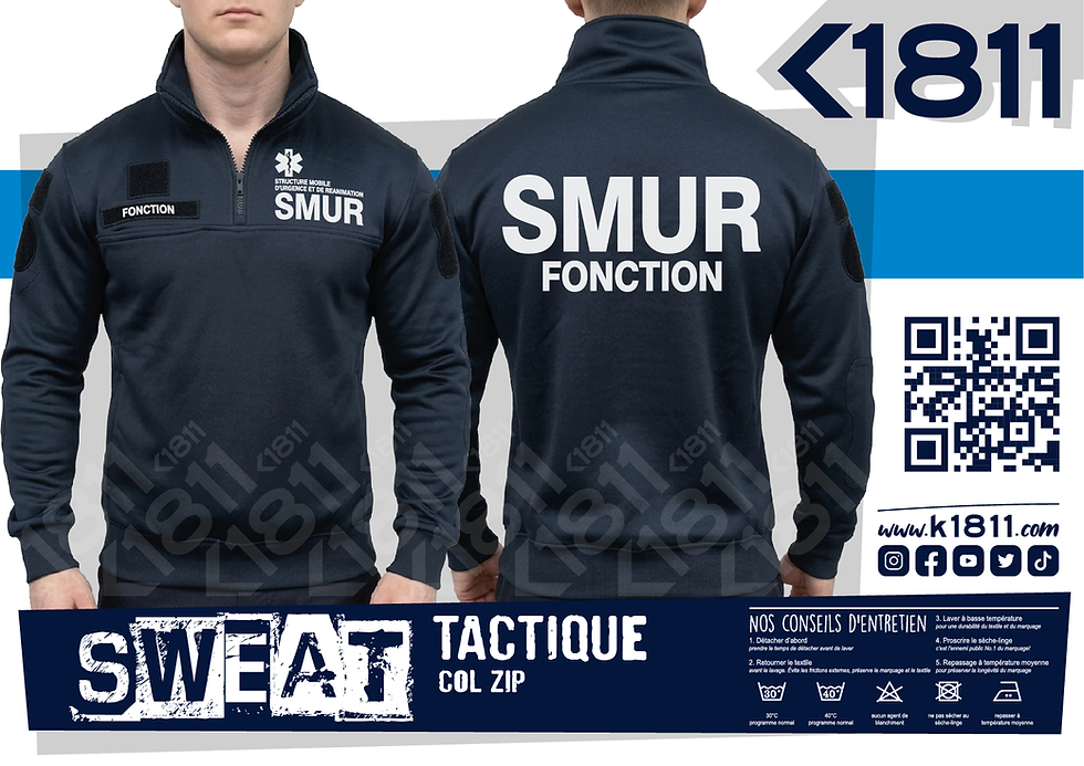 Miniature : Sweats Tactiques Zip Col SAMU_SMUR