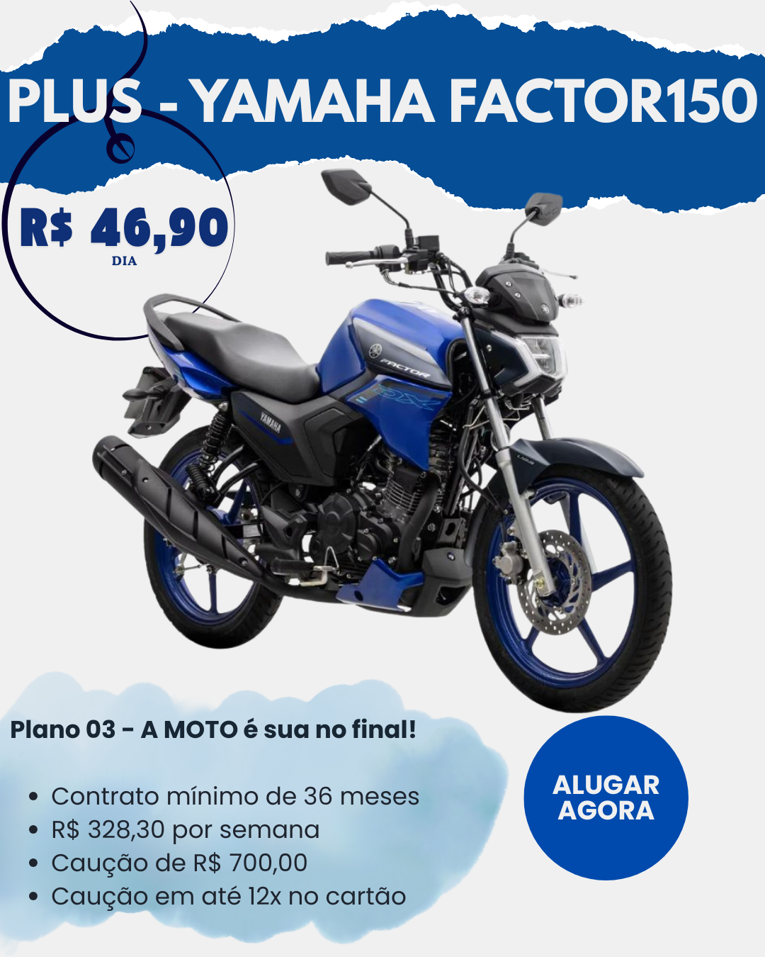 PLANO 3 YAMAHA FACTOR 150 - A MOTO é sua no final!