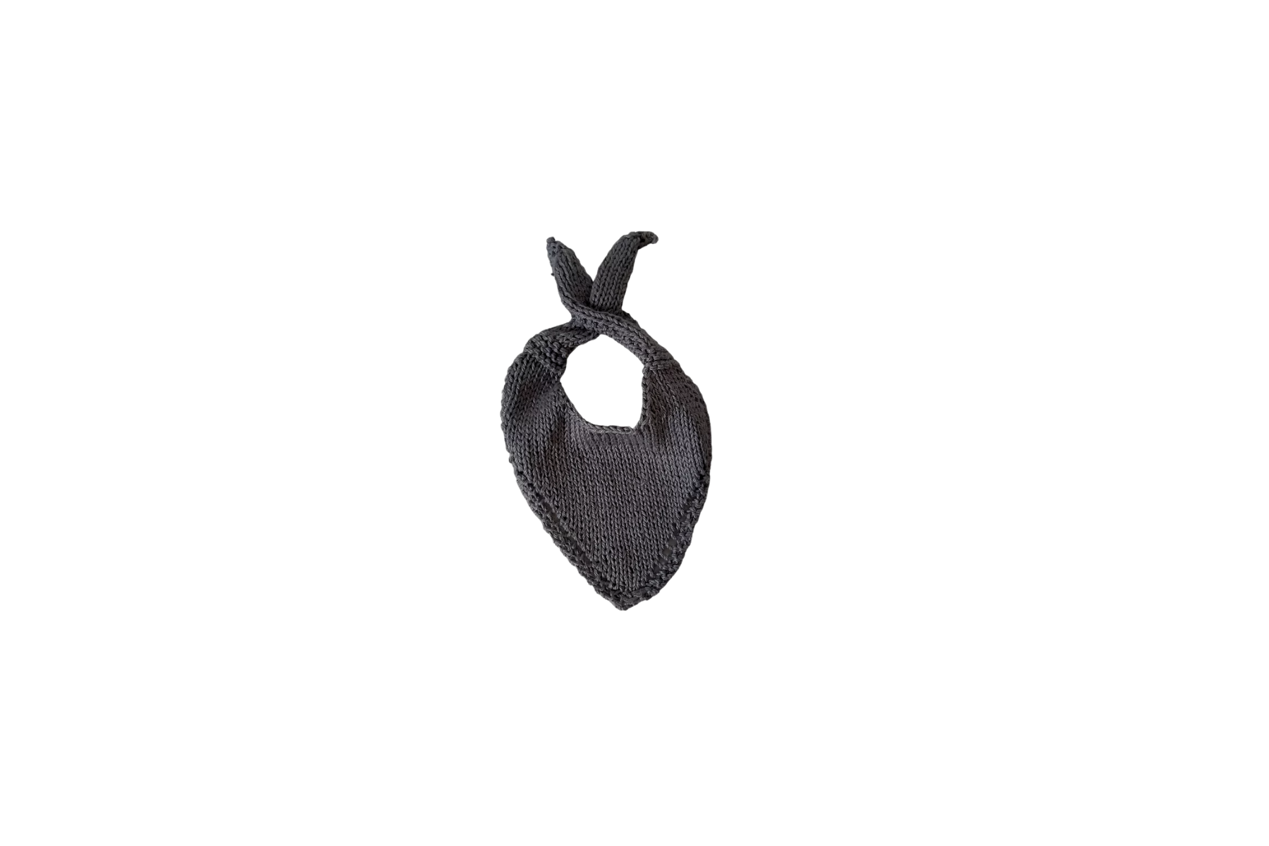 Knitted Baby Bib - Charcoal