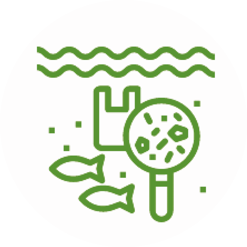 Symbol zur Reduktion von Mikroplastik
