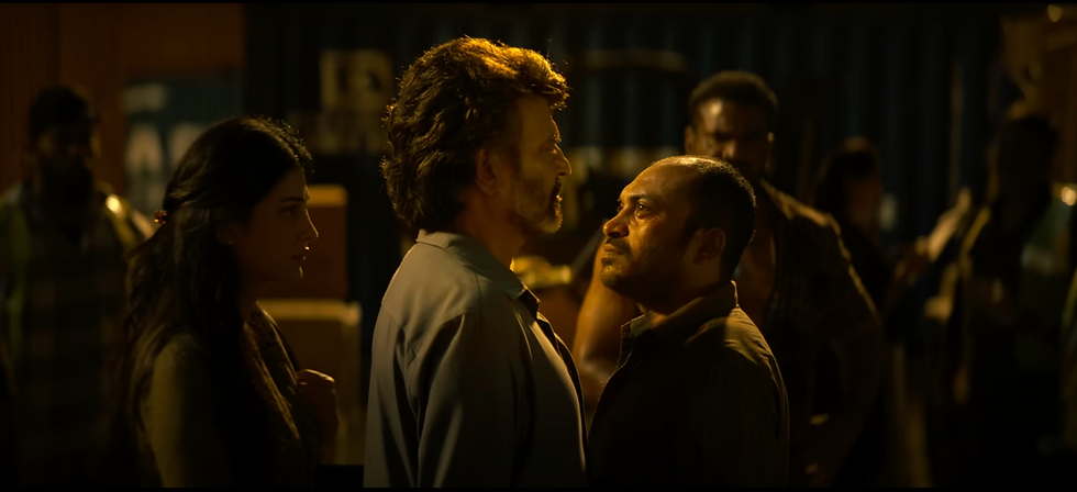 Rajini and Shobin in Coolie