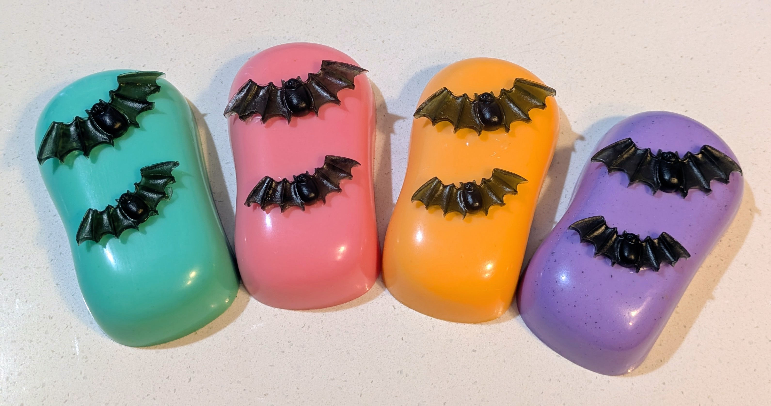 Set of 4 Halloween Flying Bats Goats Milk Soaps