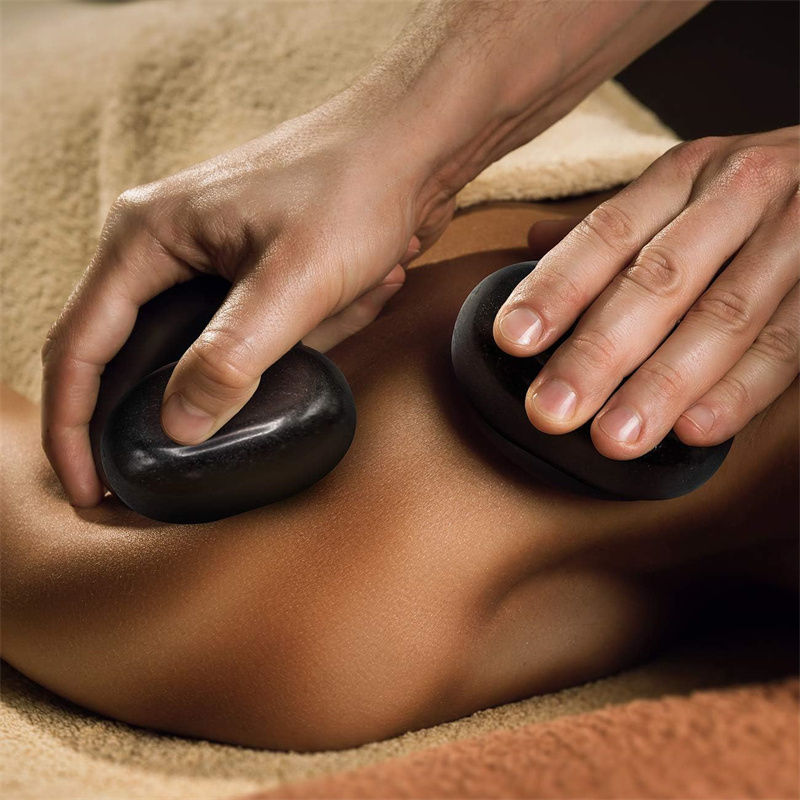 Thumbnail: 8 Pcs Large Black Basalt Hot Stone Set for Massage Treatments