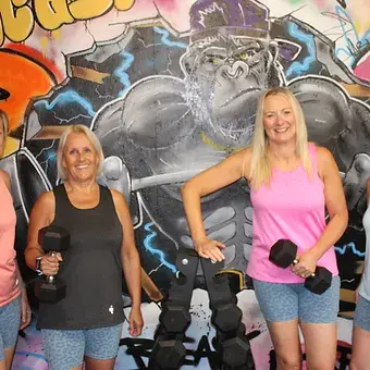 Thumbnail: Blue Leopard Print Sports Shorts