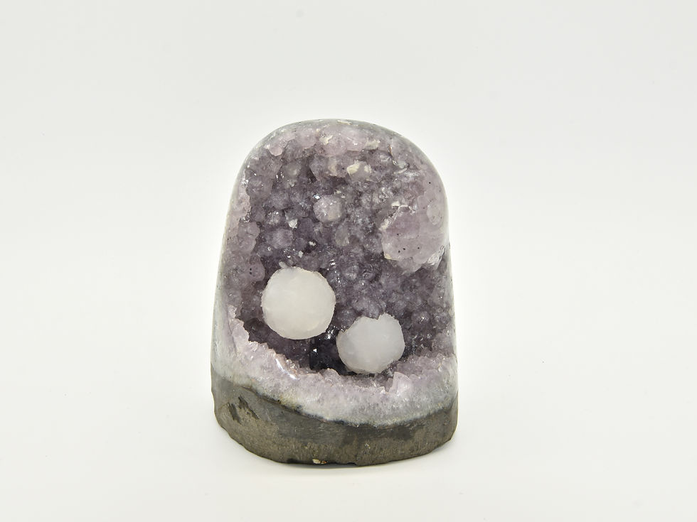 紫水晶共生方解石擺件