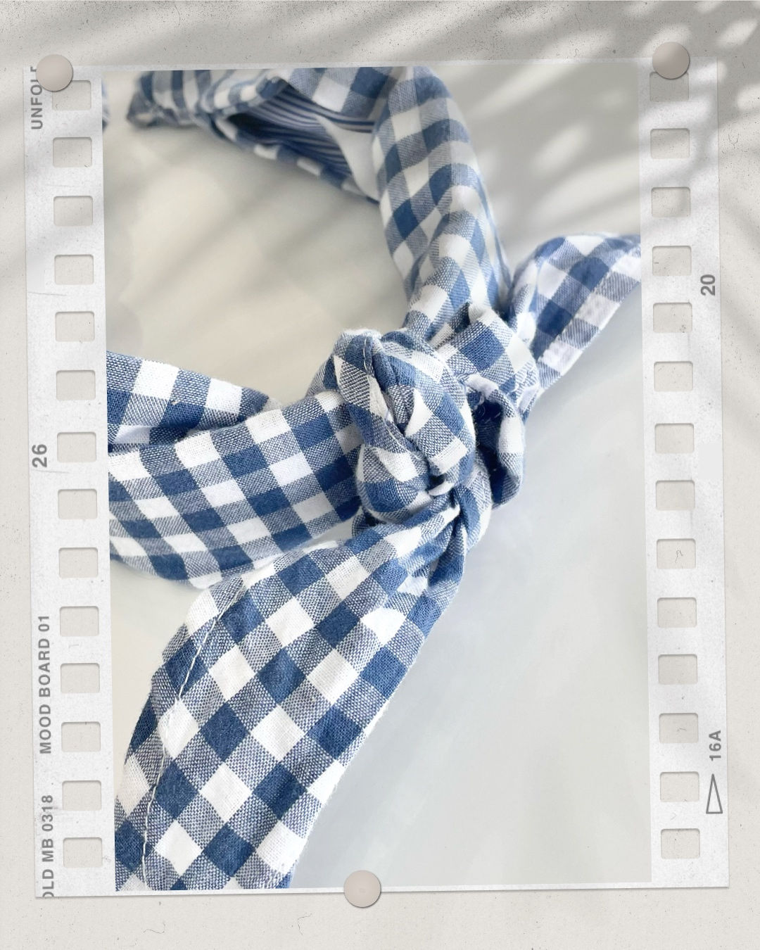 Bandeaux De Coton Vichy Recyclé. Fait À La Main au Québec.