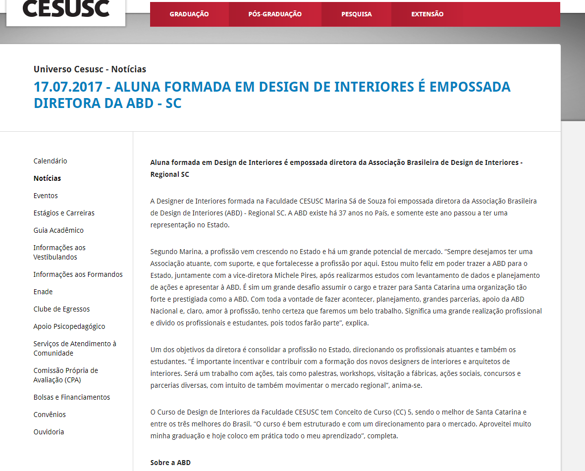 Matéria Portal Cesusc