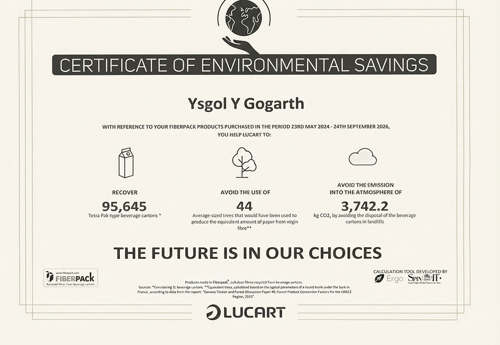 🌱 Environmental Savings at Ysgol Y Gogarth