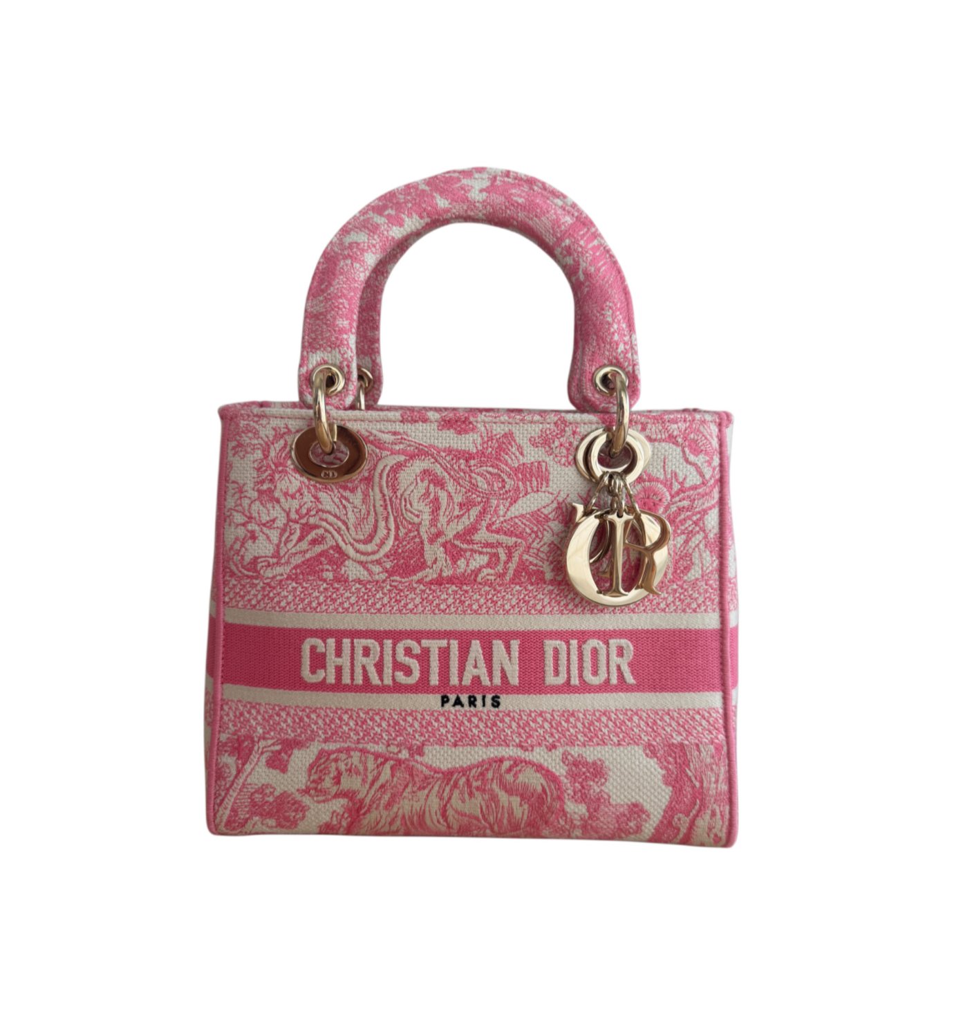 Dior Medium Embroidered Pink Lady D-Lite