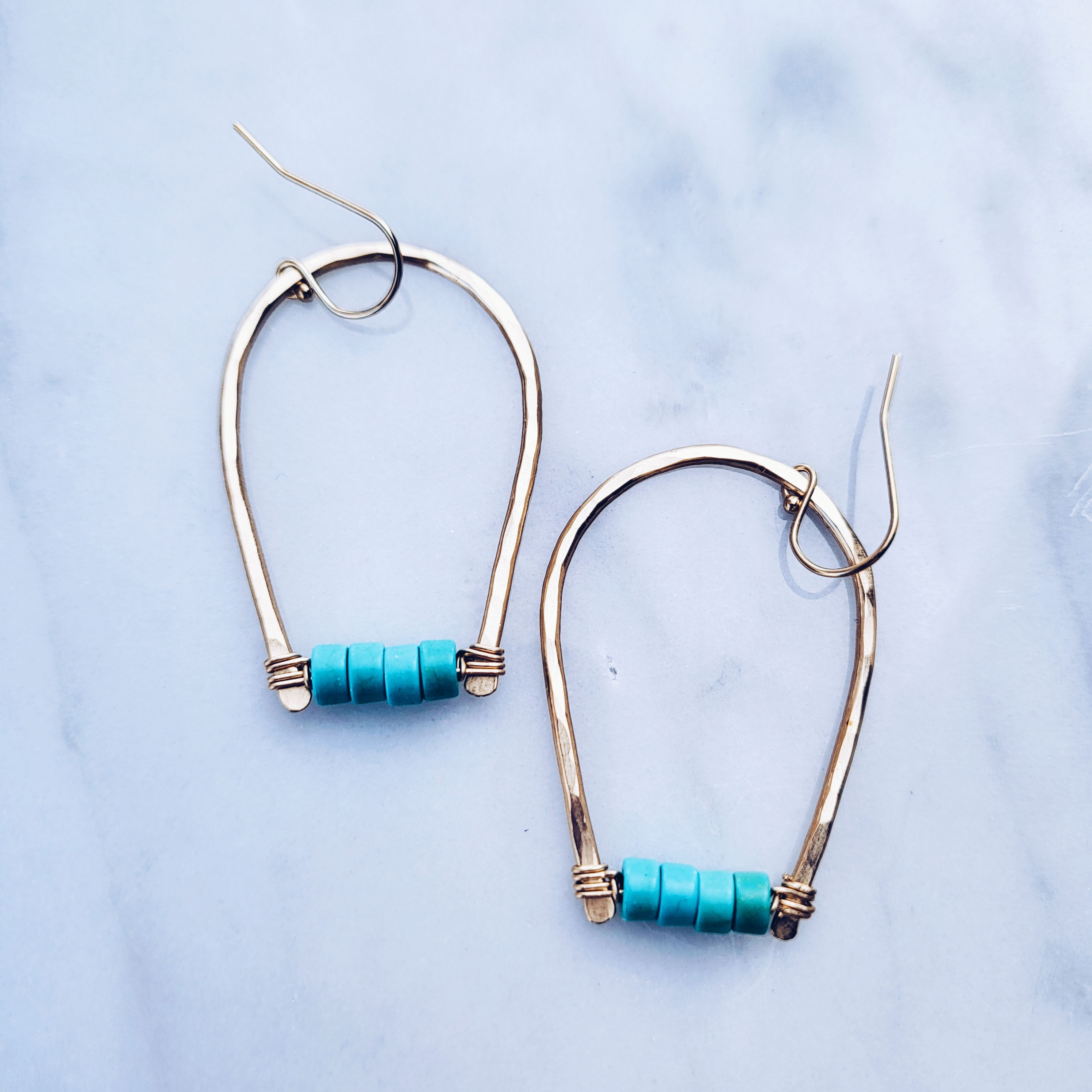 14K Gold Filled Earrings W/ Howlites