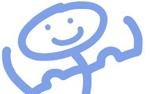 Logo podjetja Moč paliativne oskrbe – veseli stickman.