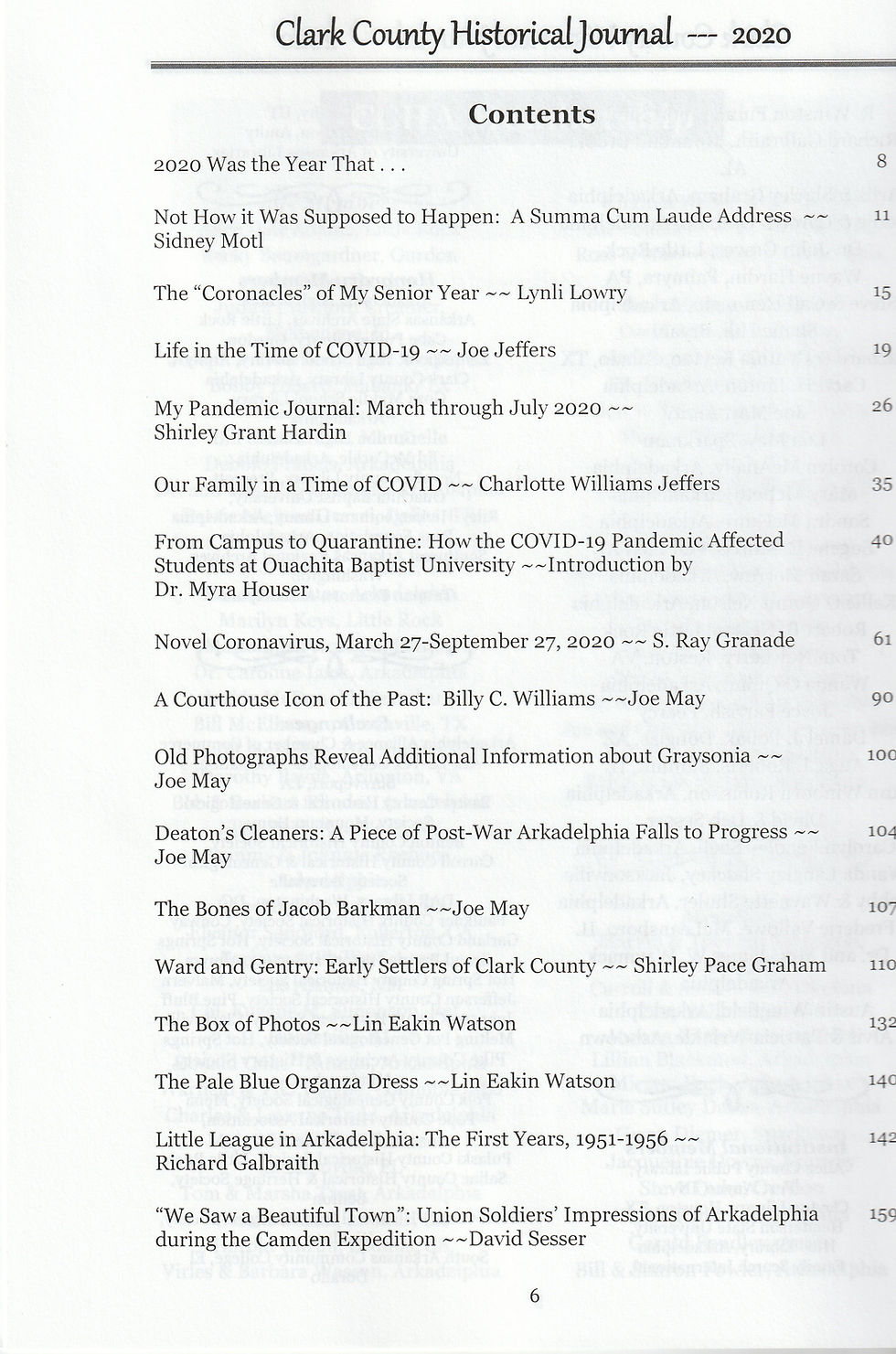 Thumbnail: Clark County Historical Journal 2020
