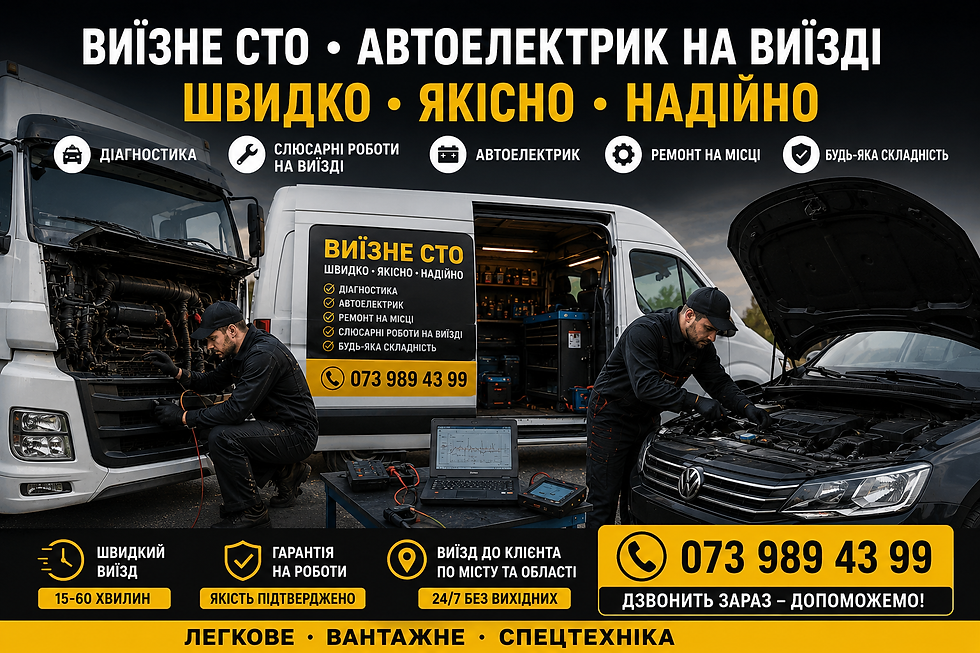Виїзне СТО Житомир – Автоелектрик та слюсарні роботи на виїзді для легкових та вантажних авто