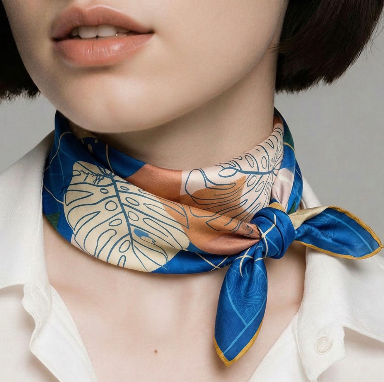 GEOMETRICA SILK SCARF 45 x 45