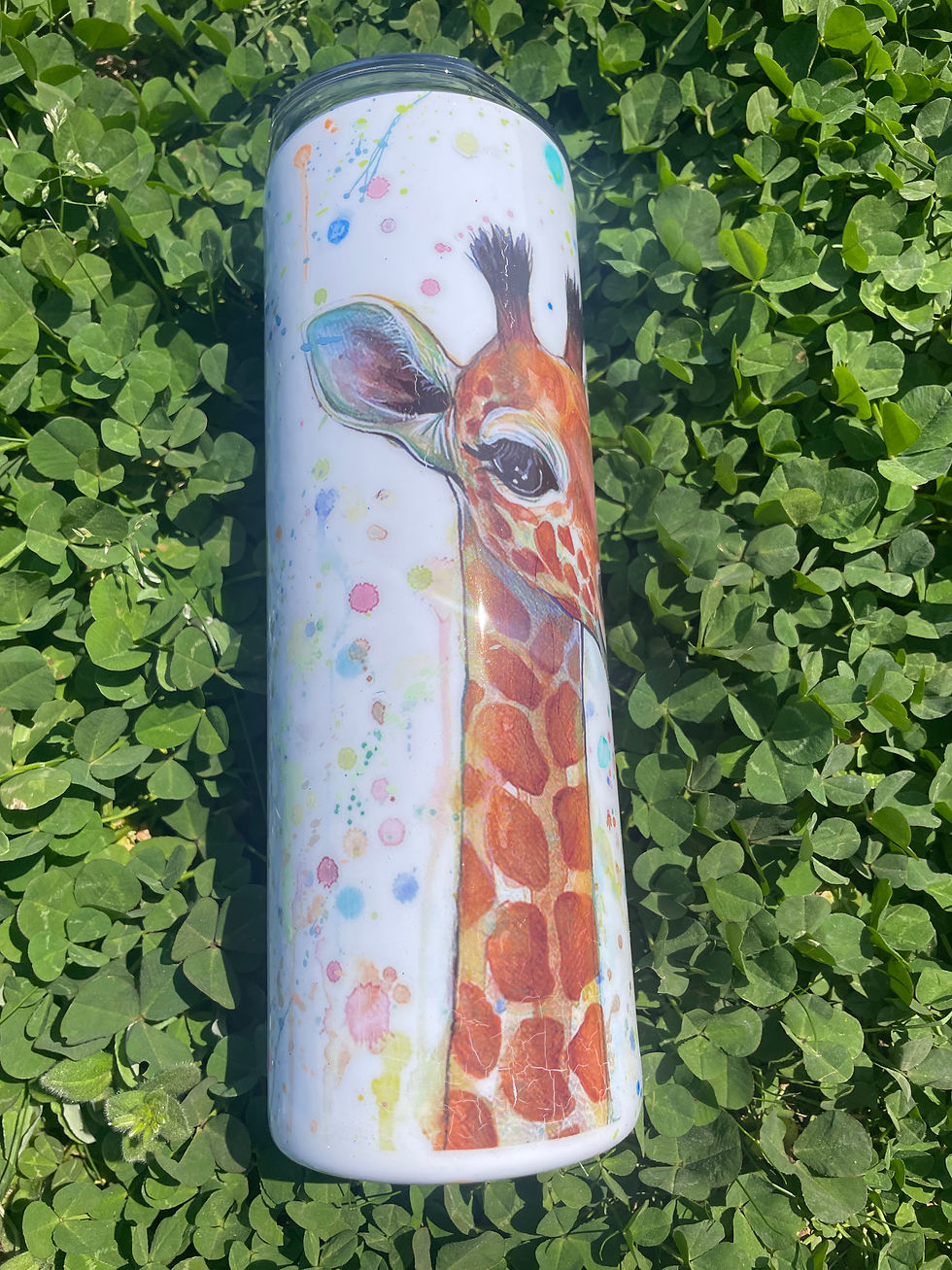 Thumbnail: 20oz Skinny - Alcohol Ink Giraffe Tattoo