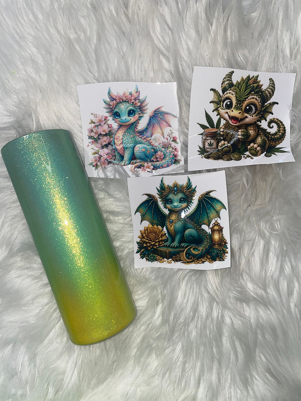 Thumbnail: 20oz Skinny - Tweety Blue/Yellow Glitter Burnish